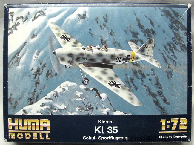 Huma Model 1/72 Klemm KL-35 B/D/106 - German Civil / Sweden / Luftwaffe, 2501 plastic model kit